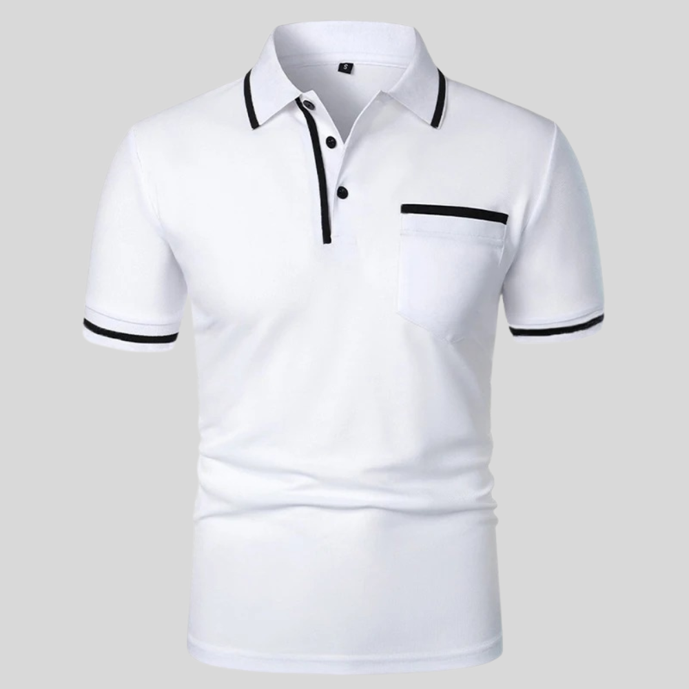 Comfortabele herenpolo met korte mouwen en borstzak, perfect voor dagelijks gebruik in de zomer.