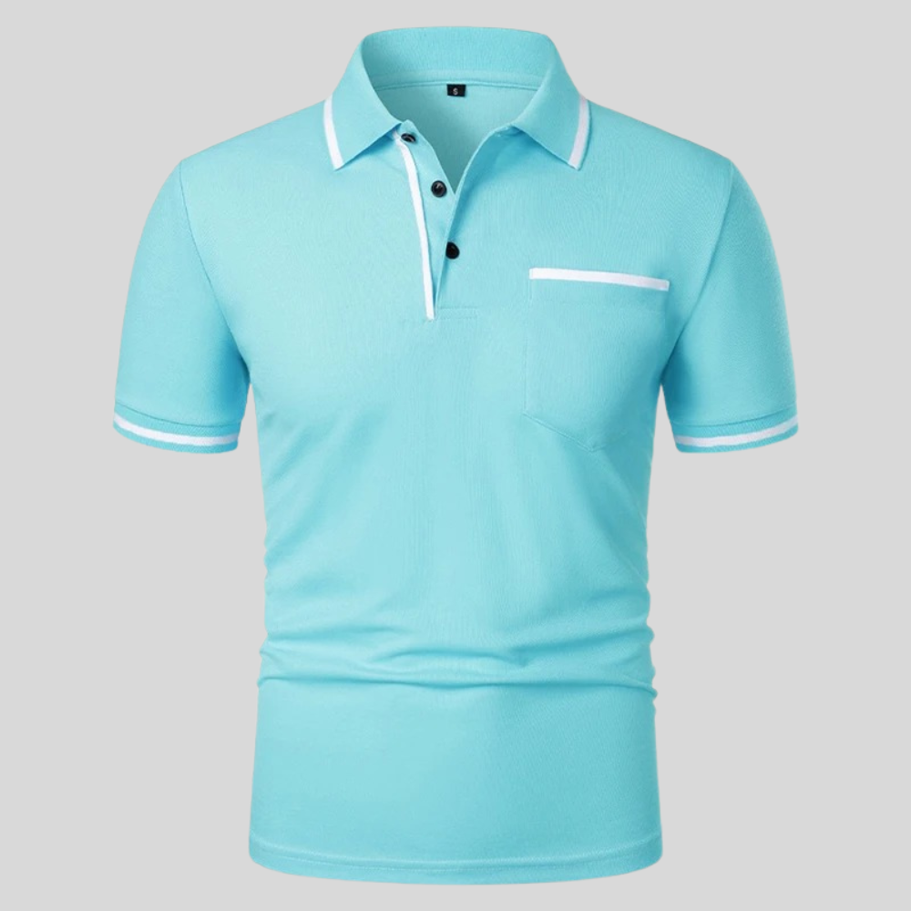 Moderne herenpolo met korte mouwen en borstzak. Een comfortabel en stijlvol poloshirt voor elke dag.