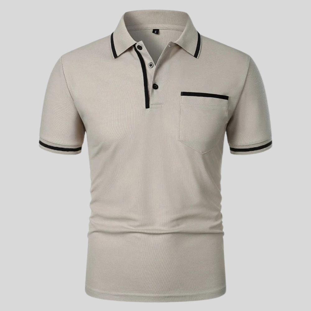 Heren polo met korte mouwen en borstzak, ideaal voor zomerse dagen. Casual en comfortabel poloshirt.