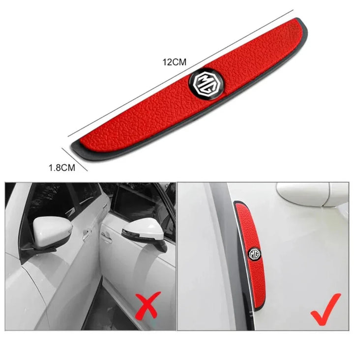 Detail van flexibele, duurzame rubberen antikrasstrips; universeel toepasbaar voor elke auto.