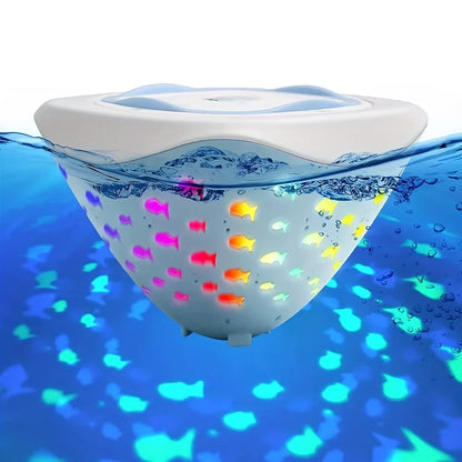 "Betoverende Aqua Party Light™ met visvormige lichtprojecties voor magische bad- en zwembadervaring"