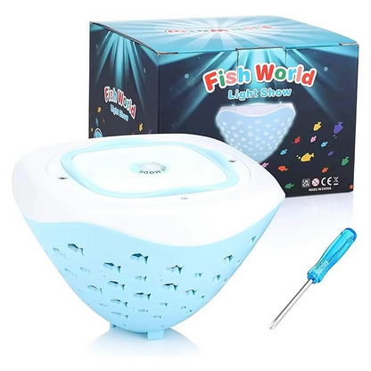 "Betoverende Aqua Party Light™ met visvormige lichtprojecties voor magische bad- en zwembadervaring"