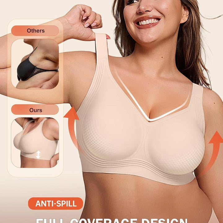 Luxe dames lingerie: beugelloze push-up BH met zachte stof en volledige bedekking voor comfort.