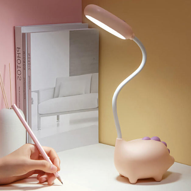 Slaapkamerlamp met speels dinosaurus design, LED tafellamp met oogvriendelijk licht.