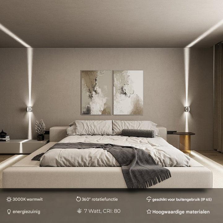 Compacte HaloGlow LED projector spotlight, ideaal voor interieur sfeerverlichting met 360° effect.