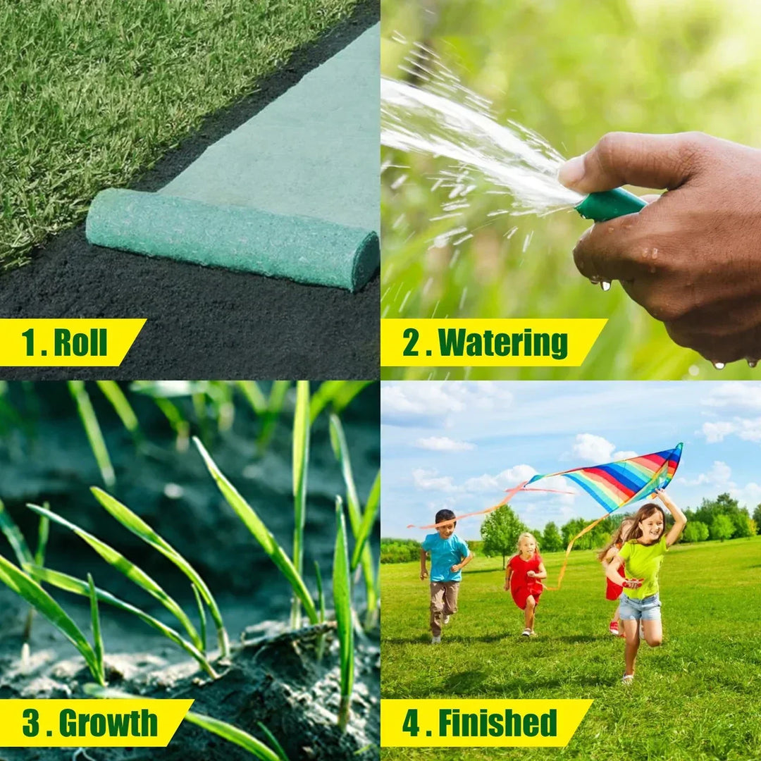 Leg eenvoudig de biologisch afbreekbare graszaadmat Verdi aan voor een direct groen en gezond gazon in je tuin.