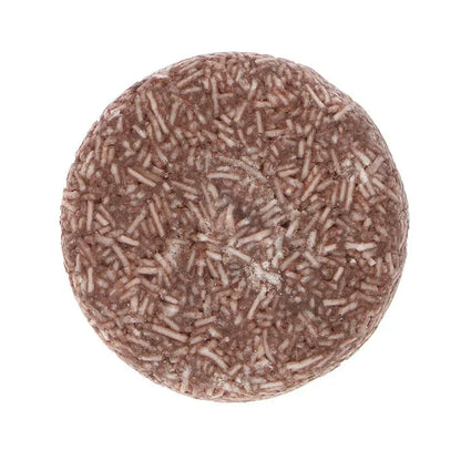 "Biologische haarverduistering shampoo; compacte bar, donkerder en voller haar, groene verpakking, natuurlijke haarverzorging