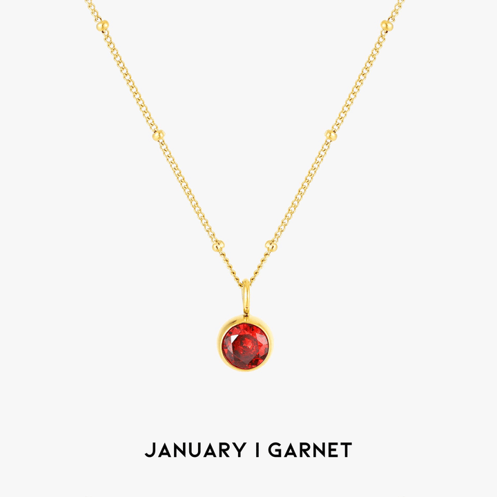 Zilverkleurige geboortesteen ketting Aurora met edelsteen; het ideale persoonlijke cadeau.