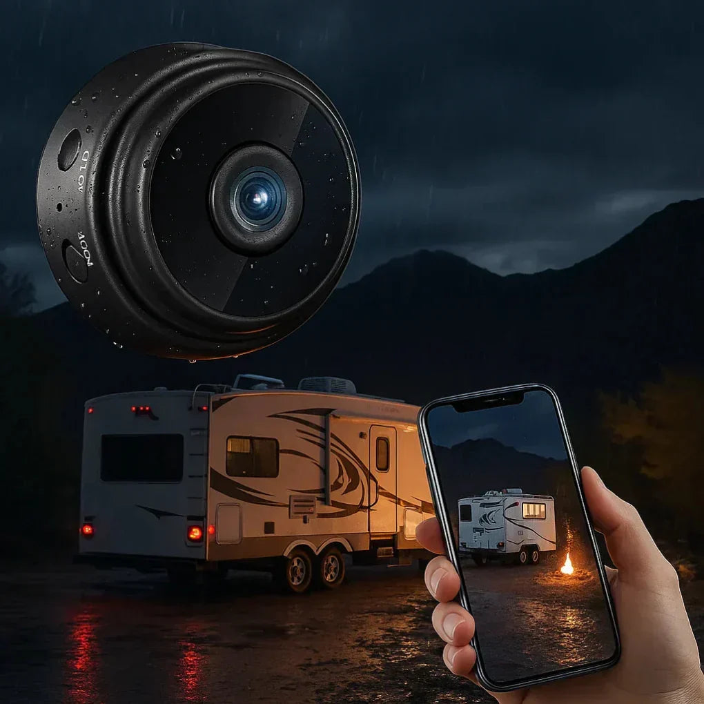 Draadloze HD 1080P achteruitrijcamera met nachtzicht voor campers, vrachtwagens en aanhangers.