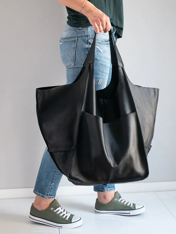 Dames strandtas Maxine: PU-leren retro stijl, veelzijdig voor strand en dagelijks gebruik.