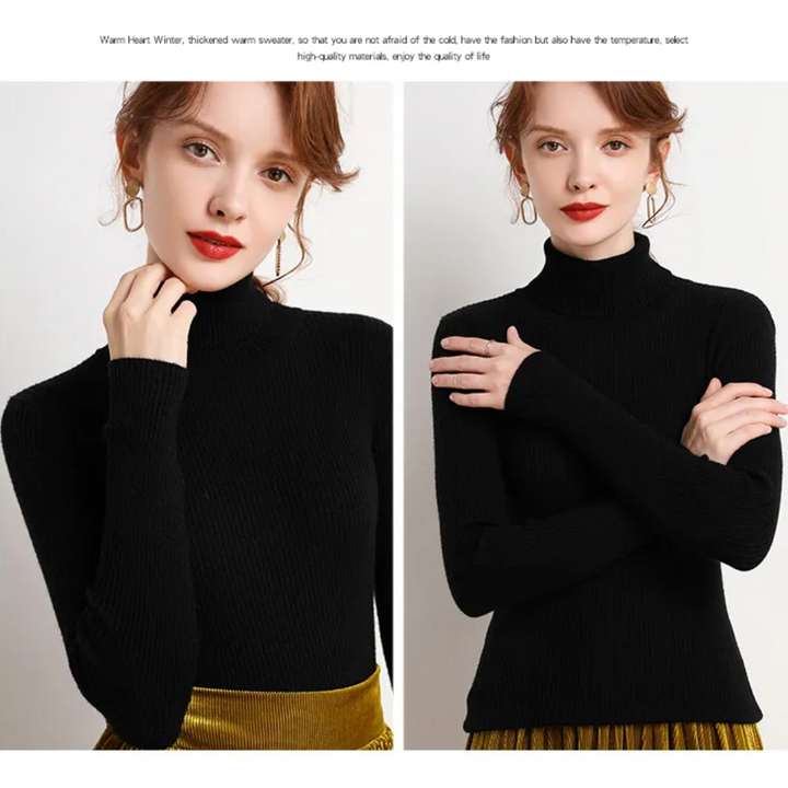Warme dames coltrui, kasjmierlook, slim fit, een must-have voor wintermode.