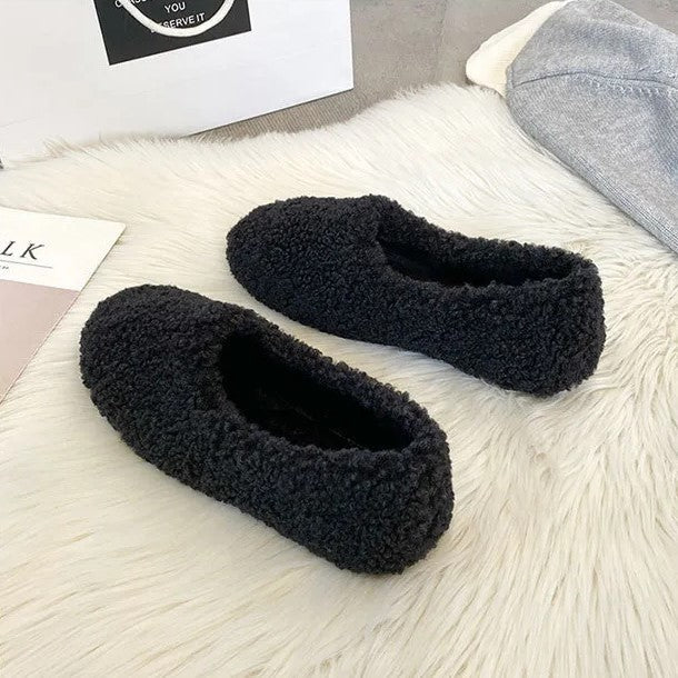 Mocassin-stijl winter ballerina's voor dames, ideaal voor comfort en warmte.