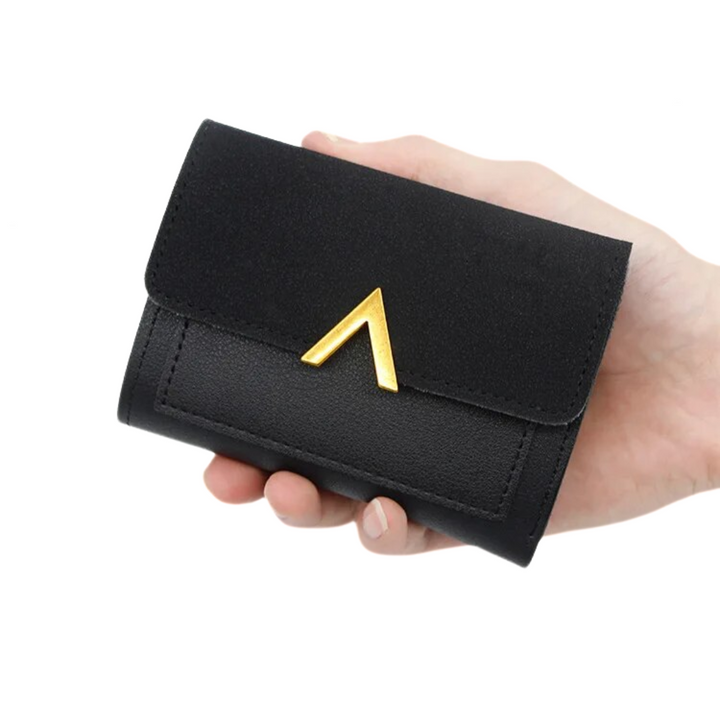Dames fluwelen mini portemonnee van leer, compact & trendy.