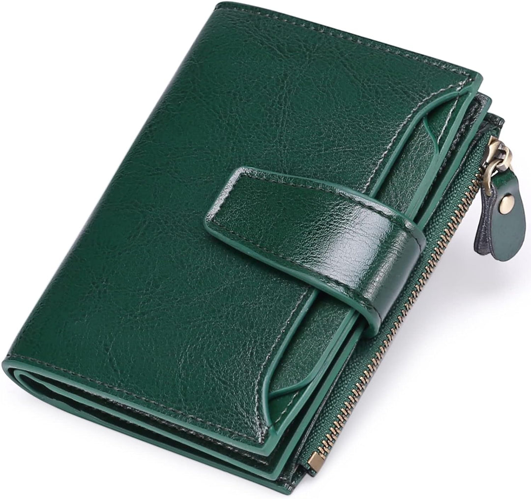 Veelzijdige leren portemonnee en pasjeshouder, compact en unisex, combineert stijl met functionaliteit en veiligheid.