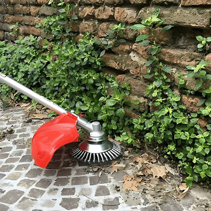 Draadborstel snijkop voor effectief onkruid verwijderen. Ideaal tuingereedschap voor gazononderhoud.