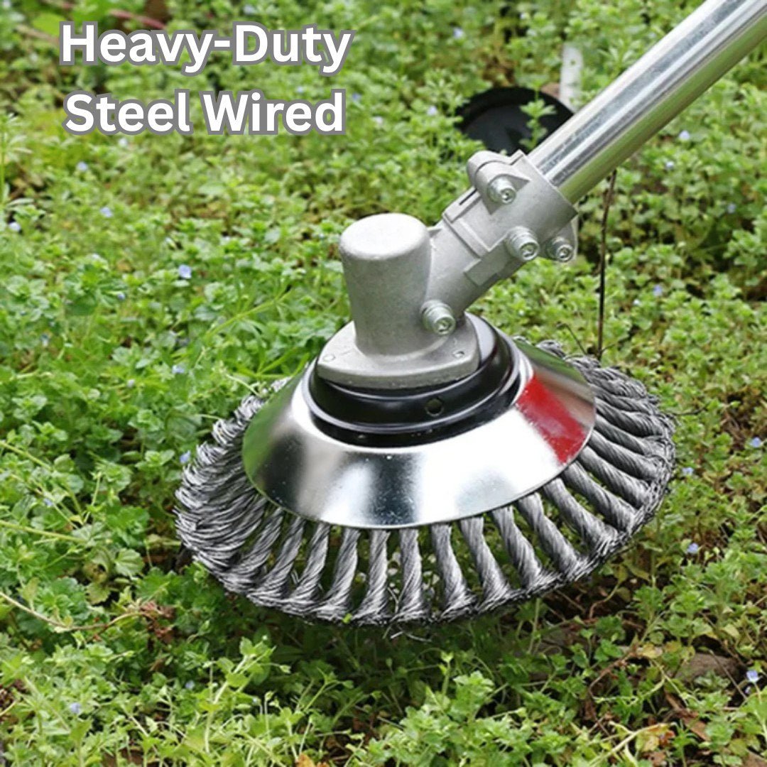 Onkruidborstel voor strimmer, verwijdert mos en onkruid efficiënt. Onmisbaar voor gazononderhoud.