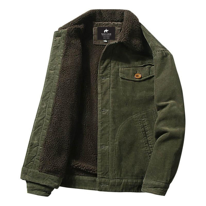 Duurzaam heren corduroy winterjack, een stijlvolle en warme keuze voor de moderne man.