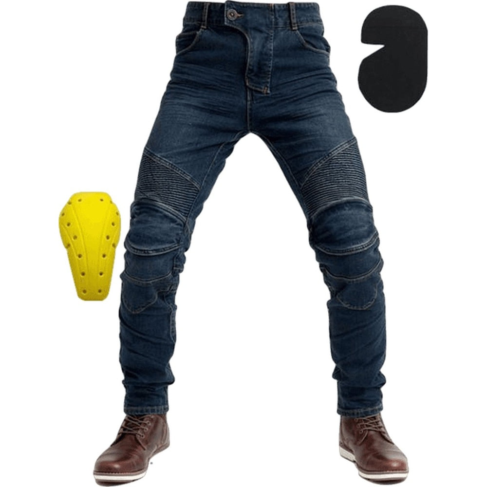 IronGuard denim motorbroek met CE-gecertificeerde bescherming; optimale veiligheid voor motorrijden.