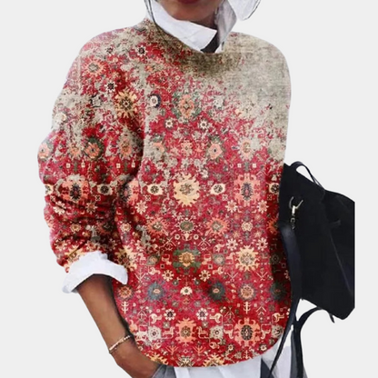 "Blauwe lichte zomertrui voor dames met trendy print, comfortabel en stijlvol, perfect voor veelzijdige outfits."