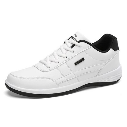 "Blauwe orthopedische leren sneakers heren, met luxe uitstraling en comfortabele binnenzool voor optimale voetboogondersteuni