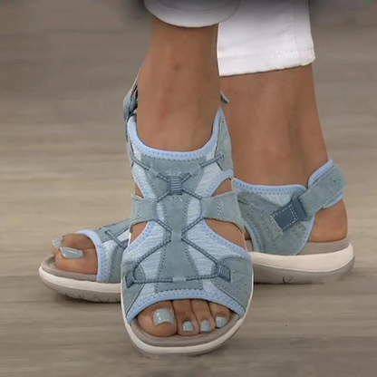 "Blauwe Ursula orthopedische sandalen, stijlvol en comfortabel, bieden ultieme voetondersteuning en zijn ideaal voor dagelijk