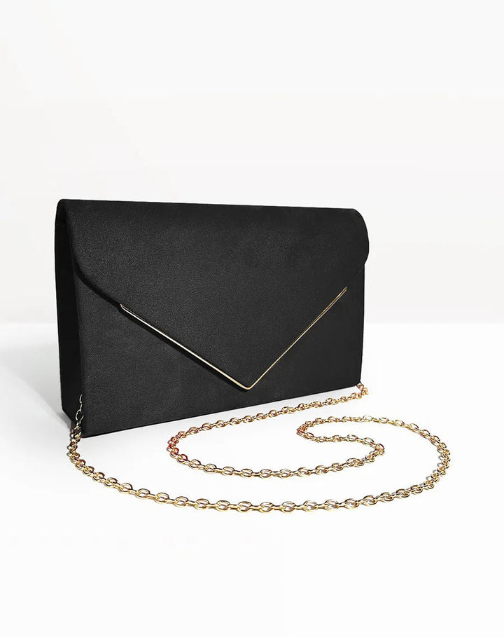 Chic accessoire: fluwelen envelop clutch voor dames, suède-stijl, met afneembare ketting.