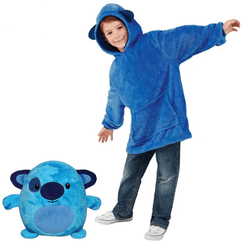 Warmtegarantie: deken hoodie voor kinderen, perfect als cadeau, winterkleding of comfortabel reiskussen.