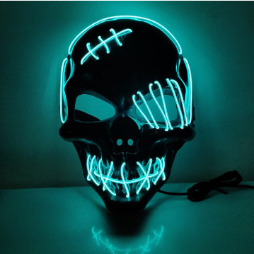 Lichtgevend Vendetta masker voor Halloween en feesten, perfect voor een mysterieuze look.