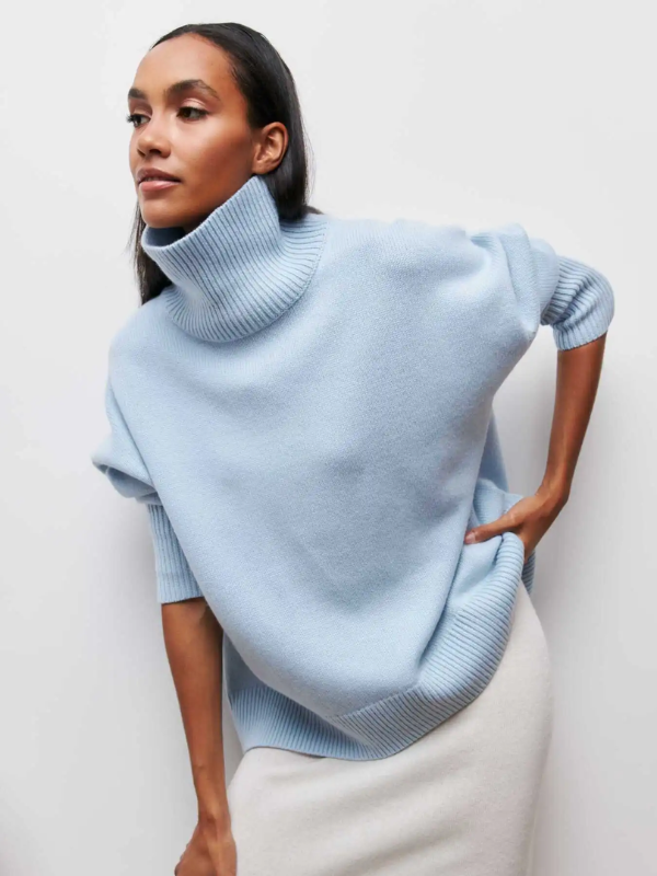 Dames winter trui: gebreide coltrui met lange mouwen, warm en modieus.