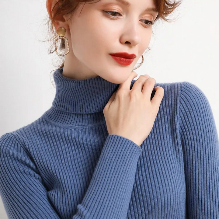 Veelzijdige kasjmierlook dames trui, effen, slim fit, voor een moderne uitstraling.
