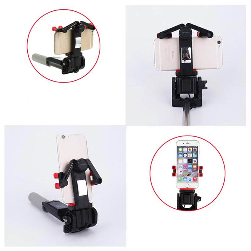 Bluetooth selfie stick SpinShot voor smartphones, 360° draaibaar, ideaal voor fotografie en video.