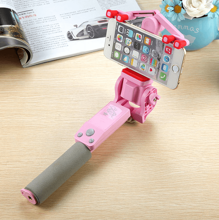 Multifunctionele Bluetooth selfie stick, 360° draaibaar, geschikt voor alle smartphones.