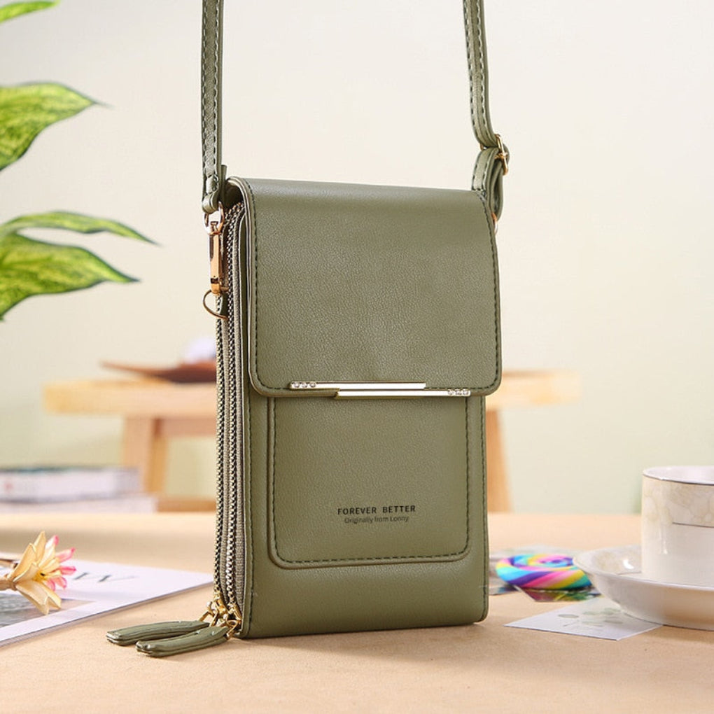Praktische textiel schoudertas voor dames, perfect voor dagelijks gebruik, stijlvol accessoire met telefoonvenster.
