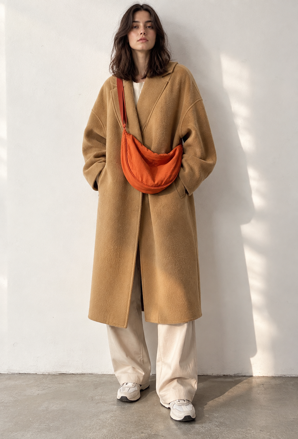 Dames nylon halvemaan schoudertas met verstelbare riem, ideaal voor dagelijks gebruik.