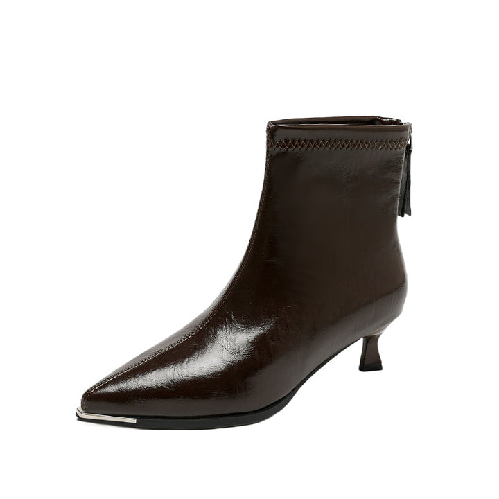 Klassieke dames enkellaarsjes met naaldhak en spitse neus. Comfortabele en elegante schoenen voor herfst & winter.