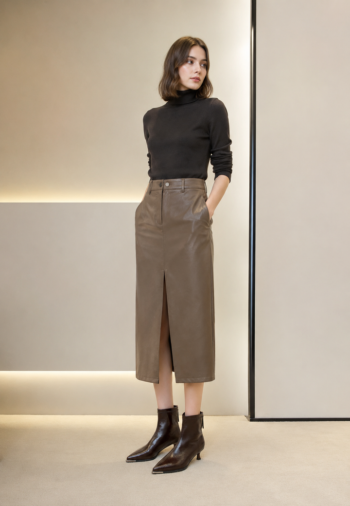 Dames enkellaarsjes met naaldhak, spitse neus en elegant design. De ideale koffiekleurige schoenen voor het najaar.