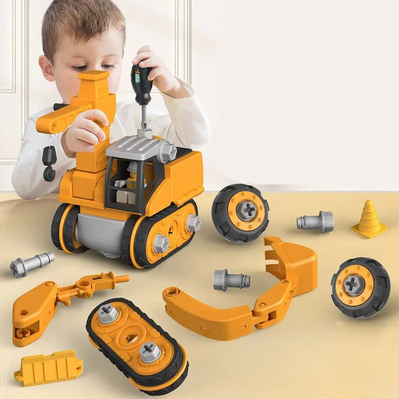 Kinder Ingenieur Bouwset met elektrische boor voor creatieve ontwikkeling. Educatief ABS kunststof speelgoed voor voertuigen.