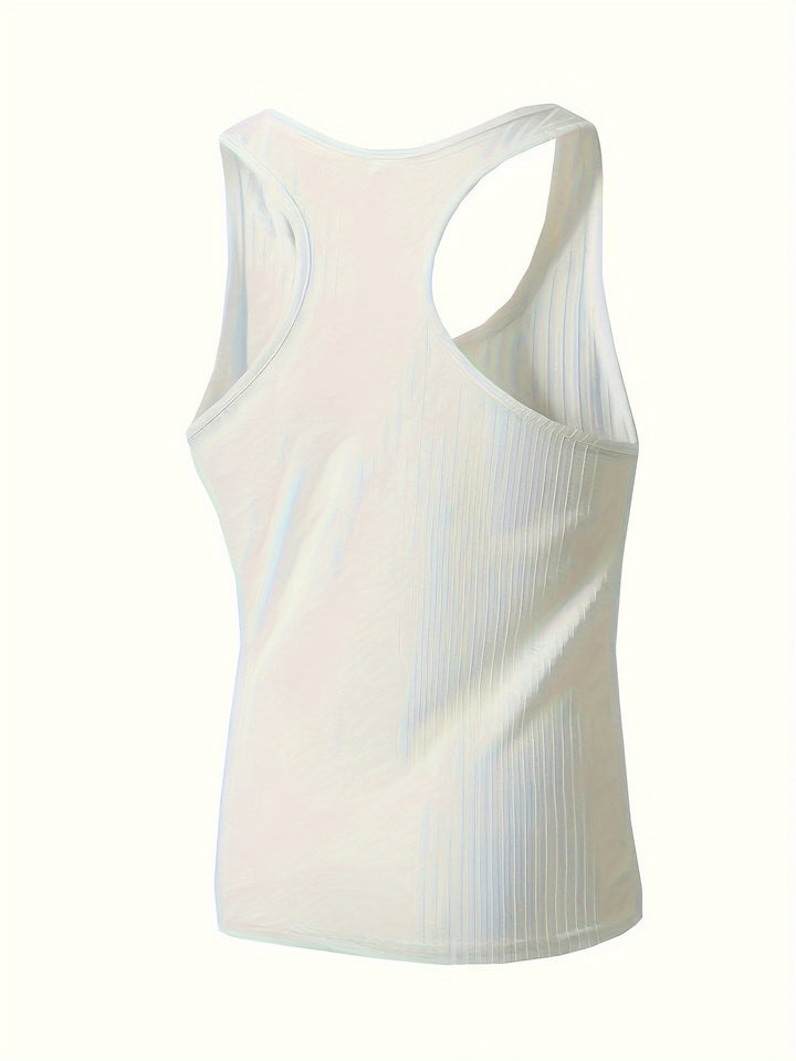Heren gebreide tanktop met ronde hals en elegant streepdessin, veelzijdig.