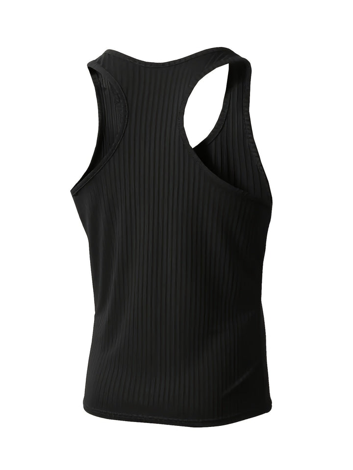 Gebreide heren tanktop met klassiek streep patroon, voor een modieuze look.