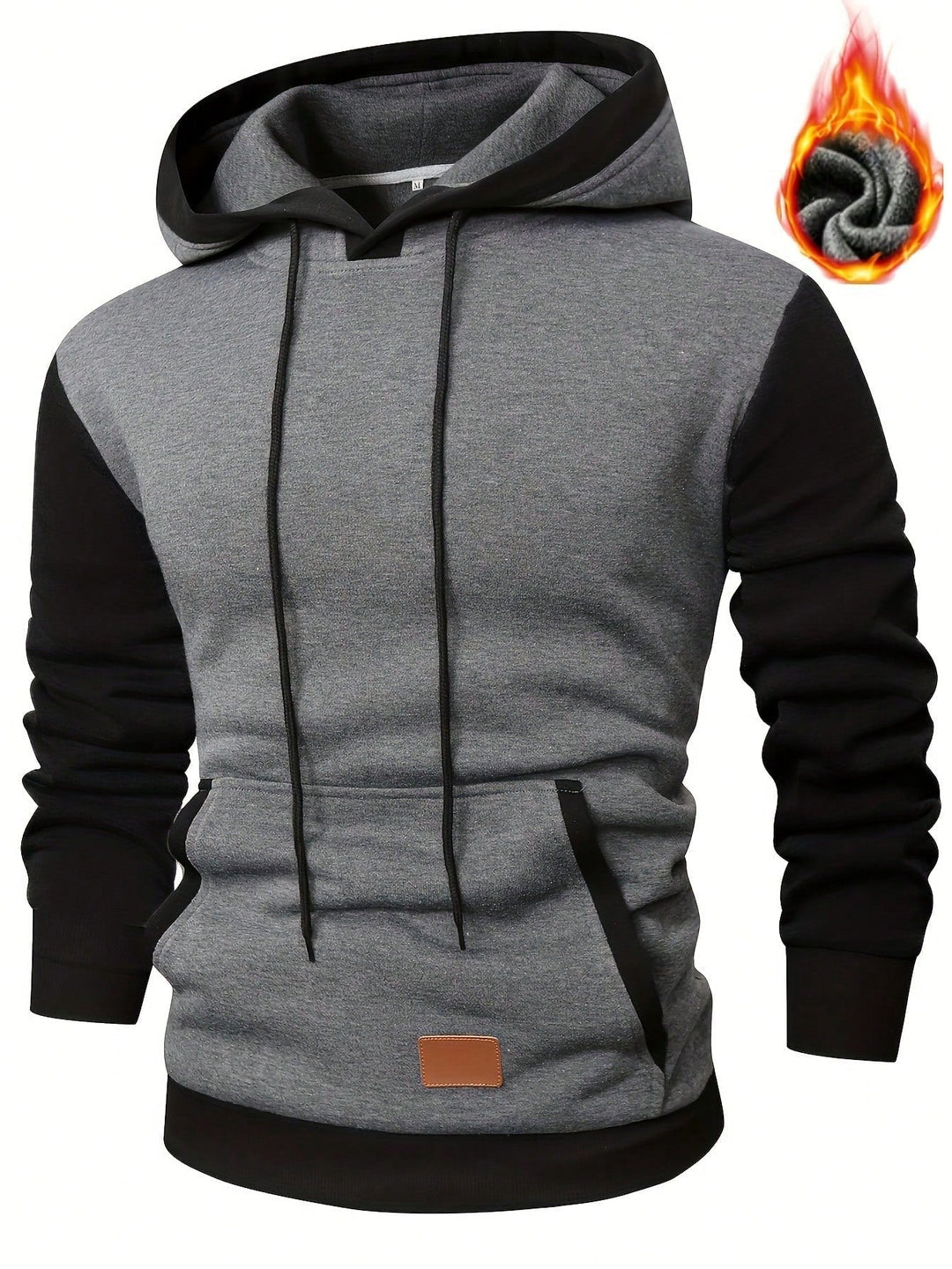 Relaxte fit heren hoodie met kleurenblokken, zachte stof voor optimaal comfort en casual look.