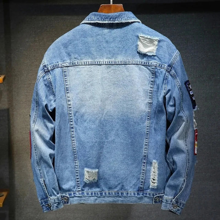 Heren spijkerjack met stoere look, een must-have voor streetwear en casual outfits. Trendy denim bovenkleding.