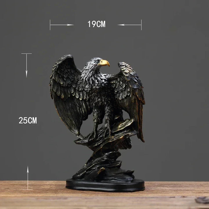 Luxe bronzen adelaar kunstbeeld, voegt elegantie toe aan elke ruimte.