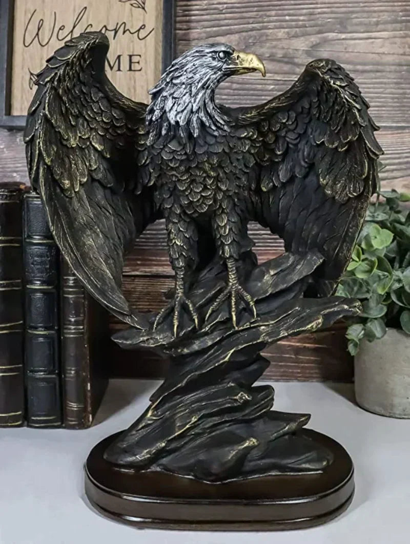 Bronzen adelaar sculptuur, elegante kunstdecoratie voor thuis of kantoor.