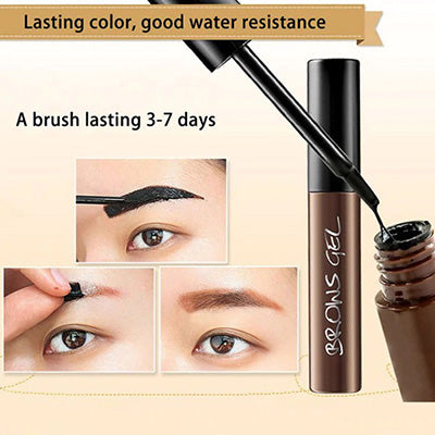 Vrouwen brengen waterbestendige wenkbrauwgel aan voor een natuurlijke, volle wenkbrauw look. Eenvoudige styling.