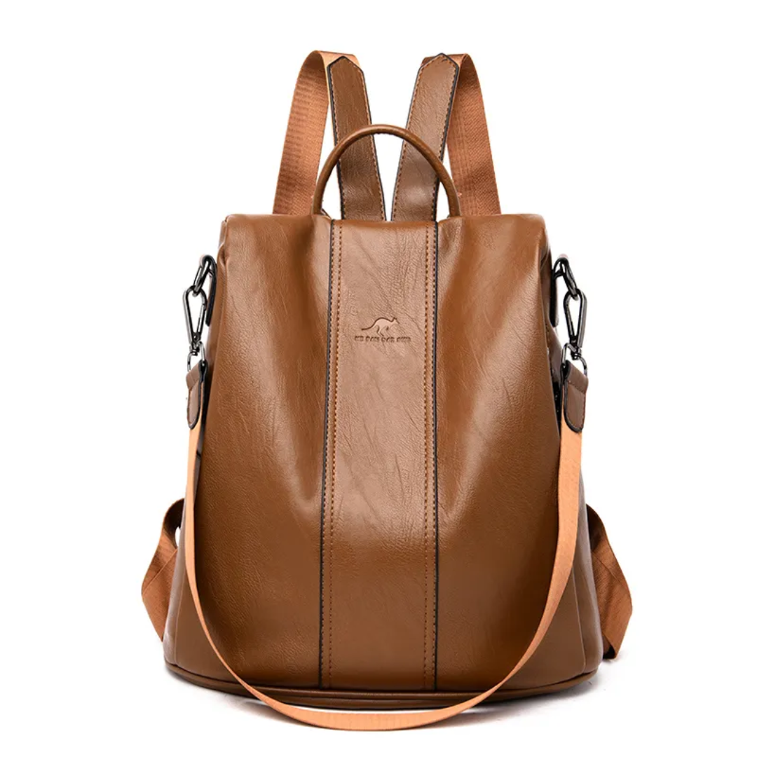 Elegante antidiefstal rugzak voor vrouwen, van duurzaam leer. Trendy en veilig voor al je essentials.