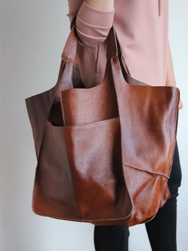 Stijlvolle PU-leren dames handtas Maxine, groot en perfect voor vakantie.