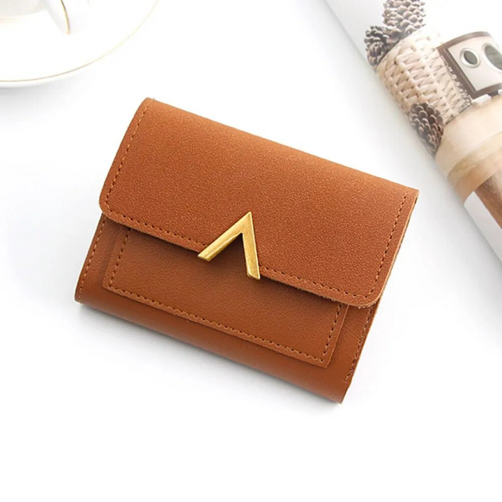 Fluwelen & lederen dames portemonnee, compact model, perfect als accessoire.