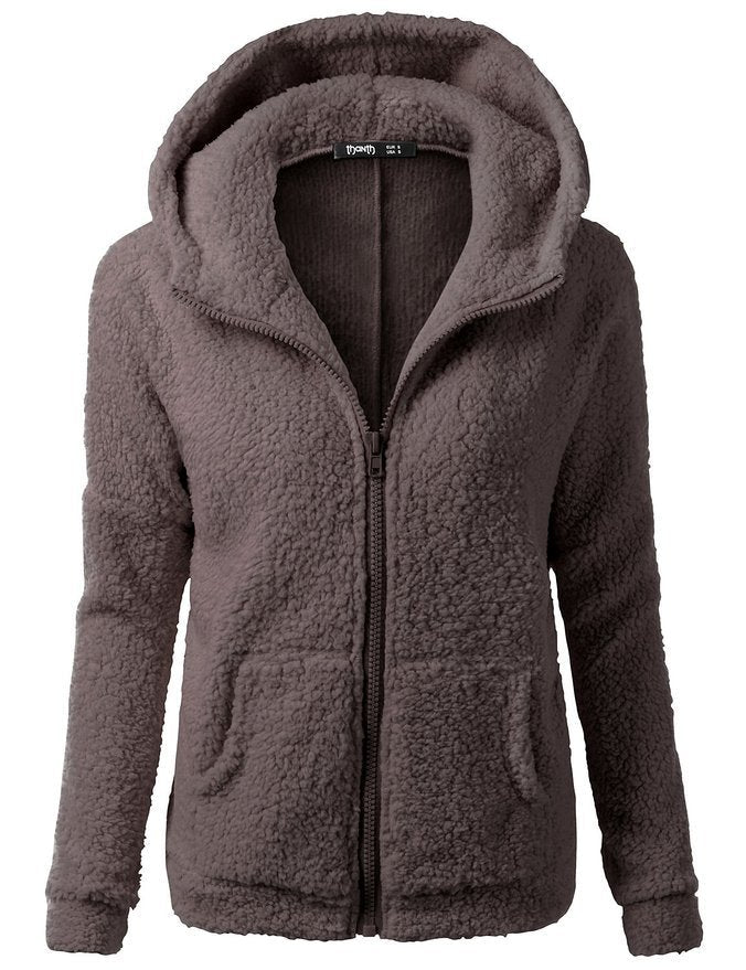 Warm dames vest van fleece, met rits en lange mouwen, winterproof.
