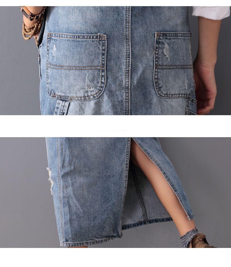 Dames Eliza denimjurk met lange mouwen en knoopsluiting, een comfortabele en tijdloze midi-jurk.