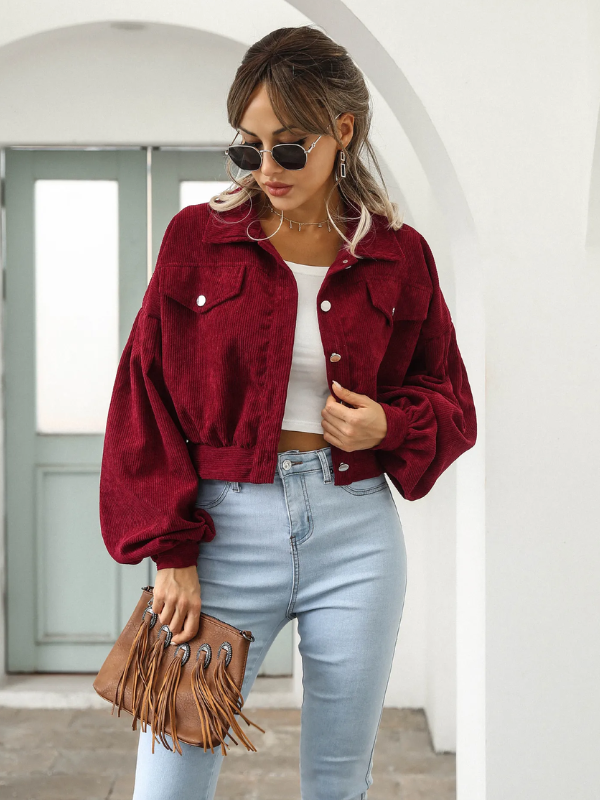 Nieuwe Eva cropped damesjas, een trendy bomberjack voor lente en herfst.